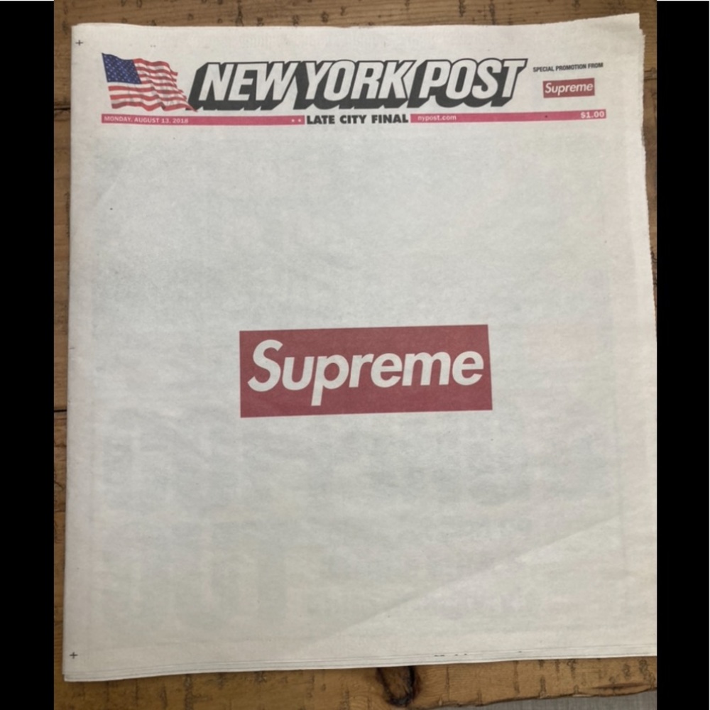 Supreme New York Post Newspaper August 2018 Rare